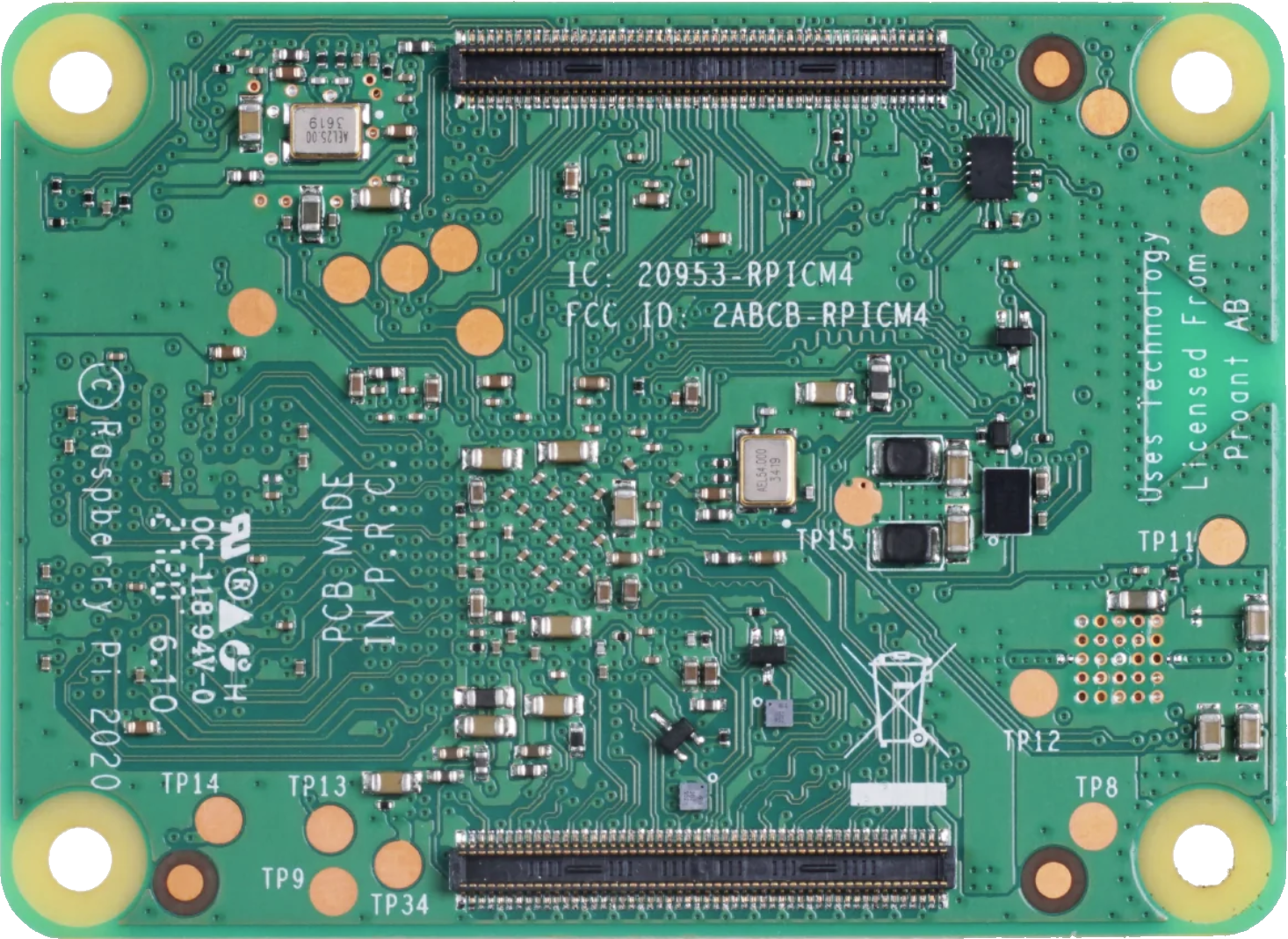 Raspberry Pi Compute Module 4 bottom side